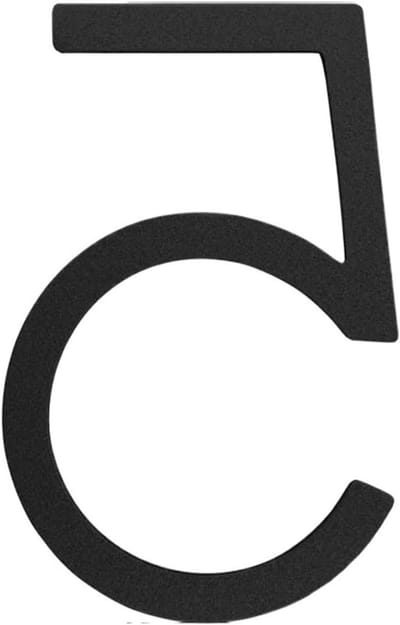 Huisnummer - Adres Teken - Deur Personaliseren - Zelfklevend Roestvrij Staal - 7.6 cm Hoog - Zwart