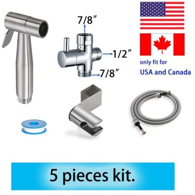 Handheld Bidet Spuitset Voor Toilet Hand Bidet Kraan Badkamer Handspuit Douchekop Roestvrij Staal Materiaal North America Fit