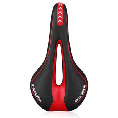 Fietszadel Gel MTB Mountain Racefiets Zadel Comfortabel Zacht Fietskussen Hometrainer Zadel voor Mannen en Vrouwen rood