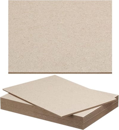 PATIKIL 7x5x0,15 inch spaanplaatvellen, 10 stuks dikke boekenplankmappen, stevige boekbindersbenodigdheden voor boekbinding, grijs