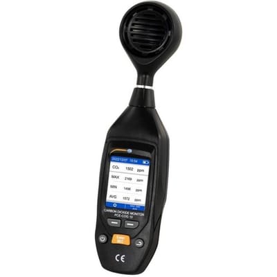 PCE Instruments PCE-COG 10 CO₂-meter 0 - 9999 ppm Met temperatuurmeting, Met datalogger, Met USB-interface Kalibratie Fabrieksstandaard (zonder