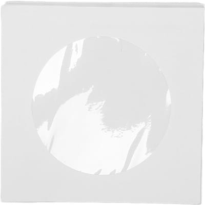Dailygoods- CD-DVD-Hoezen 100 Stuks - Dikke Papieren Hoezen - Herbruikbare Stofdichte Hoezen - Geschikt voor 8 Cm Schijven - Vensteruitsparing - Effectieve Bescherming - Cd-hoesjes