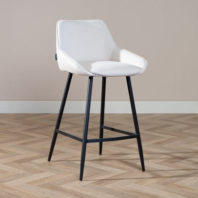 Bronx71® Scandinavische barkruk Lova gerecyclede stof off white 68 cm - barstoel