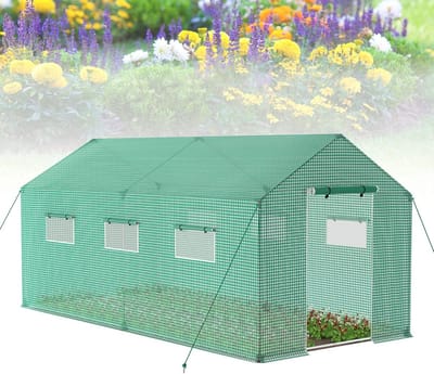 Tuinkas - Broeikas Kas - Planten Beschermen - Winterbestendig - 4.5x2x2m - Groen