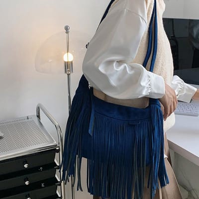 Stijl Dames Crossbody Tas Schoudertas Handtas Kwastje Rits Grote Messenger Bag Mode Dames Kunstbont Tassen gray