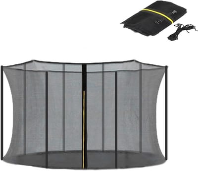 Trampoline Veiligheidsnet - Reservehek Binnenhek - Veilig Spelen - Dubbele Rits Entree - 3.66 meter diameter - Zwart