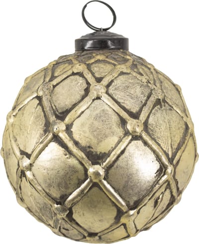 HomeBound by KY | Glazen kerstbal antique gold | 10x10x10cm | kerstbal