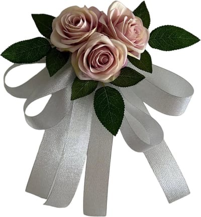 autodeco.nl MIA GLAMOUR Buitenspiegels Decoratie 2 stuks - Trouwauto Versiering Poeder Lila Rozen met Linten - Bloemen op de Auto Bruiloft - Trouwerij - Huwelijk - Bruiloft Decoratie - Versiering Spiegel Auto - Autoversiering voor Volgauto's