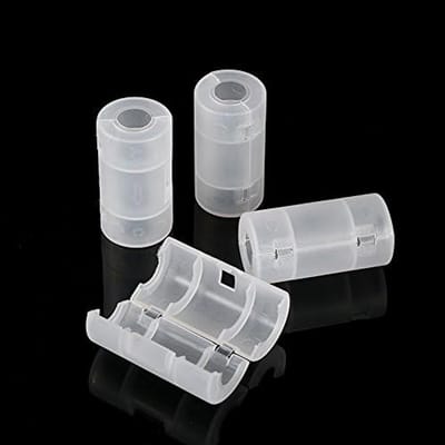 4x AA naar C Batterij Adapter Converters - Omvormers voor Batterij Grootte