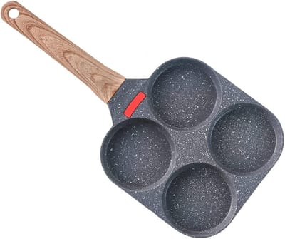 Pannenkoekenpan met 4 holtes - Eierpan Koekenpan - Ontbijt Bakken - Antiaanbaklaag - Niet gespecificeerd - Zwart