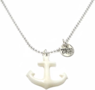 Heaven Eleven ketting rvs ballchain met een anker van hertegewei