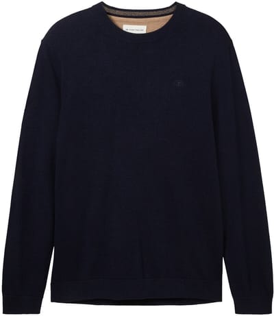 Tom Tailor - Gebreide trui van katoen - Maat XL - Knitted Navy Melange