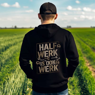 AGRIFANS® Half Werk - Heren Hoodie - S