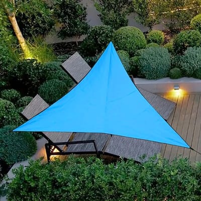 Schaduwdoek Driehoek - UV Blok 90% - Zonnezeil Waterdicht - Zonwering Doek - Schaduwdoek -3*3*3M-Lichtblauw