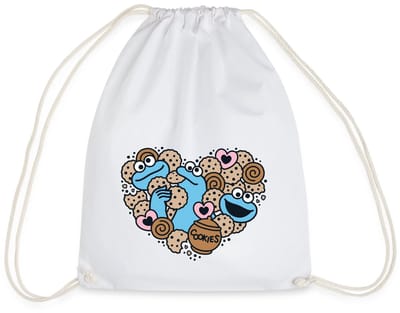 Sesamstraat Hart Met Koekiemonster Gymtas