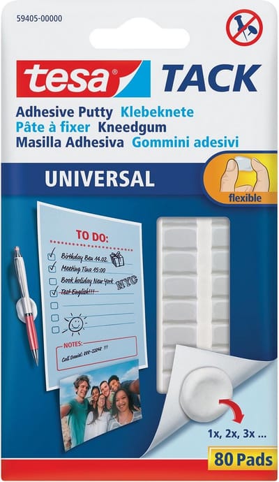 Kneedgum tesa® TACK Universal zelfklevend 80 pads | 16 stuks