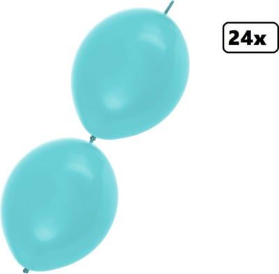 24x Doorknoop ballon lichtblauw 25cm – Link Ballon - festival themafeest geboorte party