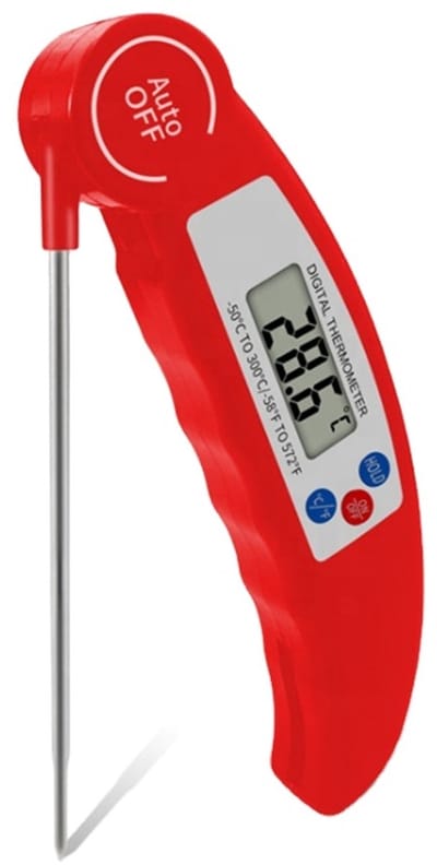 Digitale thermometer - Vleesthermometer - Keukenthermometer - BBQ - 50 tot 300°C - RVS - Rood - Draadloos - Waterdicht - Jonyx