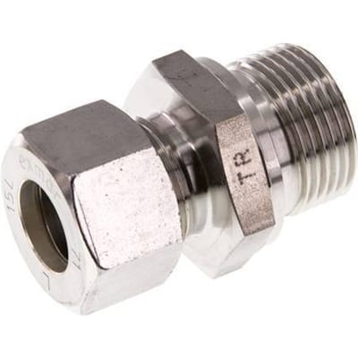 G 3/4'' Buitendraad x 15L RVS Rechte Knelfitting 315 Bar DIN 2353 - FL2S-MO-ST-034G-15-L