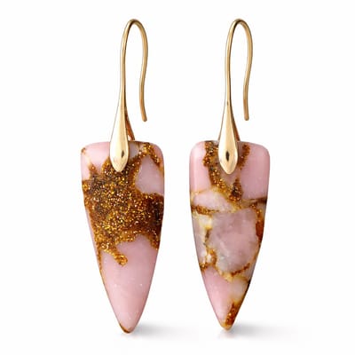 Marama Oorbellen Blush Pendant - natuursteen - premium kwaliteit