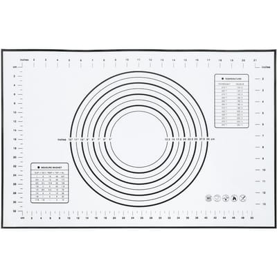 60x40cm Zwarte Siliconen Rol- en Kneedmat voor Deeg met Schalen Keuken Bakgereedschap gray
