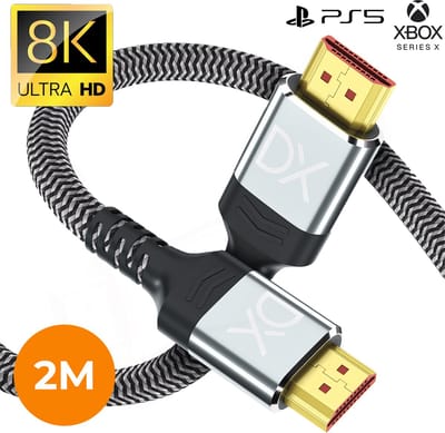 Douxe® HDMI 2.1 Kabel - 4K Ultra High Speed (120hz) - HDMI Kabel 8K (60hz) - HDMI naar HDMI - 2 Meter