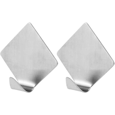Excellent houseware handoeken ophang haakjes - 8x stuks - rvs - zilver - Zelfklevend