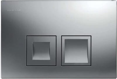 Bevestigingsplaat Toilet - Delta35 Plaat - Inbouwreservoir Onderhoud - Dubbele Spoeling - 298 x 298 cm - Mat Chroom