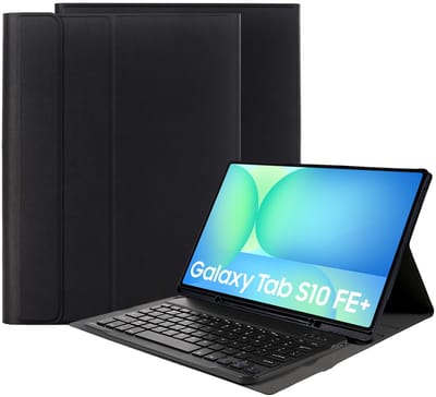 Just in Case tablet Hoes met Toetsenbord geschikt voor Samsung Galaxy Tab S10 FE Plus - AZERTY Bluetooth Keyboard Case - Zwart
