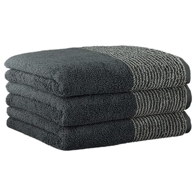Cawoe Handdoek Luxury Home Two-Tone Een maat, 50x100 Set van 3