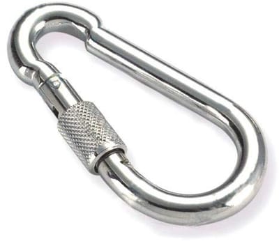 Unyqoos® Set van twee robuuste stalen karabijnhaken met schroefsluiting en hoge draagkracht