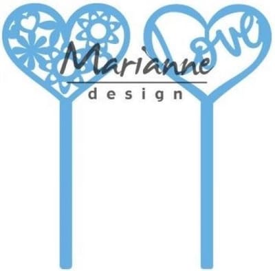 Marianne Design Creatables snij en embosstencil - Hart pin set 2 stuks