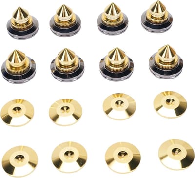 Luidsprekervoeten Spikes - Isolatie Voeten - Audio Verbeteren - Verstelbare Hoogte - Set van 8 - Koper