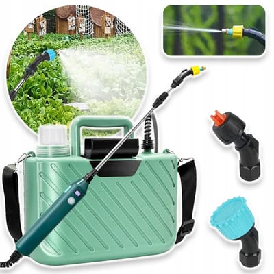 5L Druksproeier Autopump-Tuinsproeier Sproeier Met Batterij-Elektrische Plantenbescherming Met 3 Sproeiers-Telescopische Lans Met Zichtbaar Batterijniveau-Oplaadbaar (Groen)