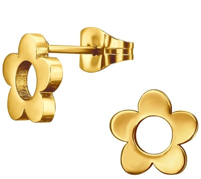 CS Joy - Bloem oorbellen - Chirurgisch staal - 9 mm - ip/pvd gold plated