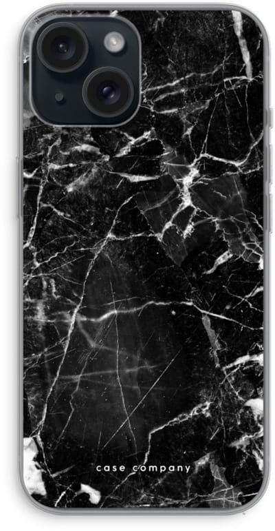 Case Company® - Hoesje geschikt voor iPhone 15 hoesje - Zwart Marmer - Soft Cover Telefoonhoesje - Bescherming aan alle Kanten en Schermrand