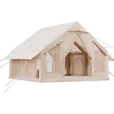 Tente Gonflable pour Camping 4-6 Personnes Tente Glamping avec Pompe Facile à Monter