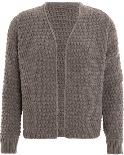 Knit Factory - Becky Gebreid Vest - Gebreide dames cardigan - Kort vest op heuphoogte - bruin damesvest gemaakt uit 30% wol en 70% acryl - Marron - 36/38