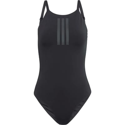 Adidas Sportswear Iconisea Geribbeld Badpak Met Cups En Dunne Bandjes - Dames - Bruin