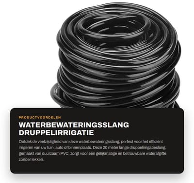Dailygoods- Waterbewateringsslang 20 meter - Poreuze Irrigatieslang - Flexibele Druppelirrigatie - PVC-Kunststof - Waterbesparing tot 70% - Schokbestendig