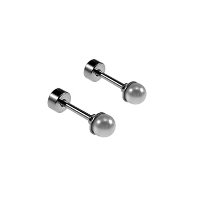 4mm Oorstekers - Parel Oorbellen - Kunstmatige - Zilverkleurige RVS - Oorstekers met Draaisluiting - Oorbellen Dames
