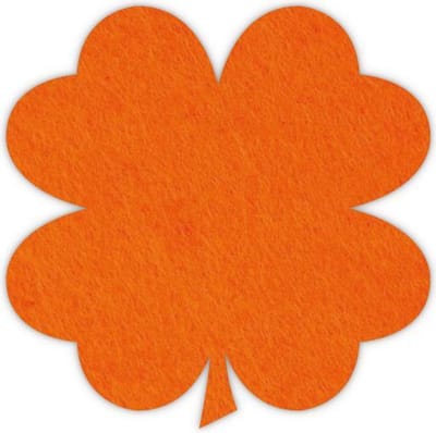 Klavertje vier vilt onderzetters - Oranje - 6 stuks - 9,5 x 9,5 cm - Tafeldecoratie - Glas onderzetter - Cadeau - Woondecoratie - Woonkamer - Tafelbescherming - Onderzetters Voor Glazen - Keukenbenodigdheden - Woonaccessoires - Tafelaccessoires
