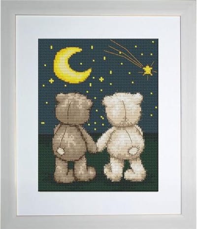 Luca-S Broderie Borduurpakket Bruno beer en Bianca sterren kijken B1091