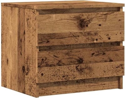Nachtkastje Hout - Slaapkamerkastje Bijzettafel - Opbergruimte Creëren - Industriële Look - 50x40x43.5 cm - Houtkleur