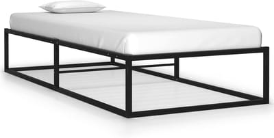 Metalen Bedframe - Bedonderstel Modern - Slaapkamer Inrichten - Gepoedercoat Frame - 90 x 200 cm - Zwart