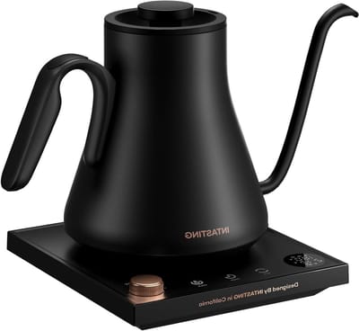 Elektrische waterkoker - Zwanenhalsketel - Precieze bereiding - Constante temperatuurregeling - 09 liter - Zwart