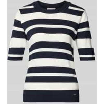 Gebreid shirt met Ronde hals en Labeldetail