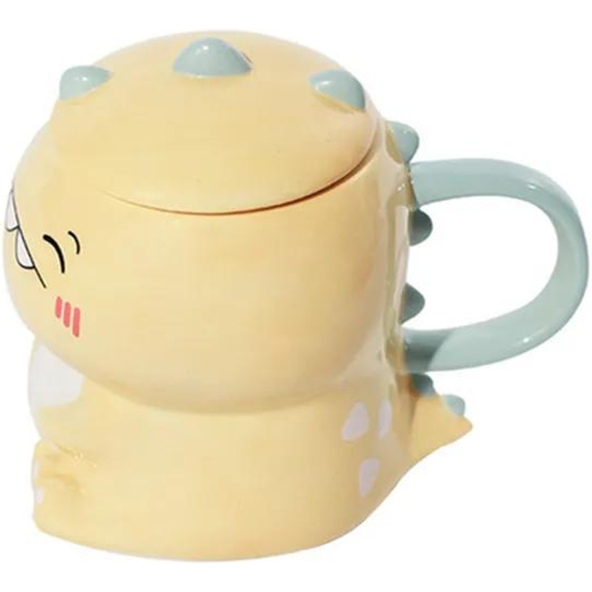 Kawaii Schattige Dinosaurus Keramiek Koffiemok met Lepel Creatief Handbeschilderd Drinkgerei Melk Thee Kopjes Nieuwigheidscadeaus Thuis Kantoor 450ml