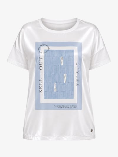 van Verla - Sellout Tshirt - Dames - Korte mouw - Ronde hals - wit / blauw - Maat S