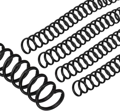 Allecta - Plastic bindspiralen 12mm voor 200 vellen - Zwart, 4:1 pitch.